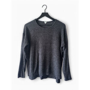 Aerie Gray Waffle Knit Long Sleeve Cozy Winter Sweater Top XS